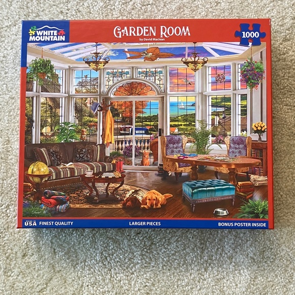 White Mountain Garden Room Puzzle - Vibrant Colors - Picture 1 of 6